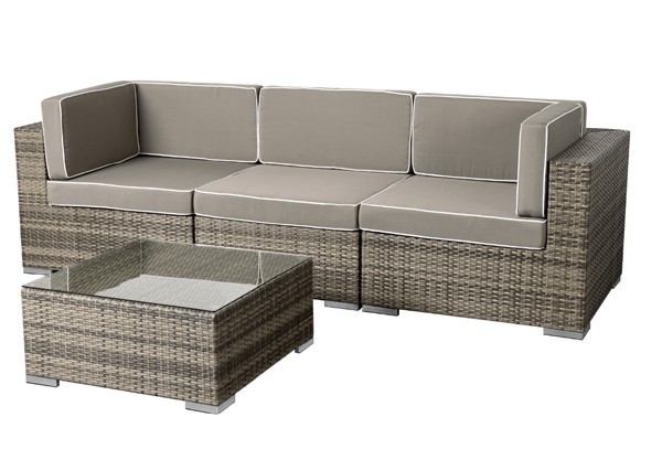 Rattan XXL Loungemöbel Set Espace 4 - 4-teilig - Farbe ...