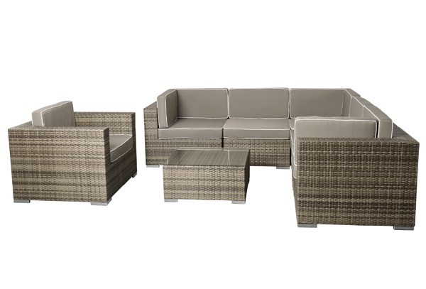 Rattan XXL Loungemöbel Set Espace 6 7teilig Farbe