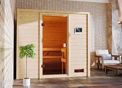 Sauna mit niedriger Deckenhöhe