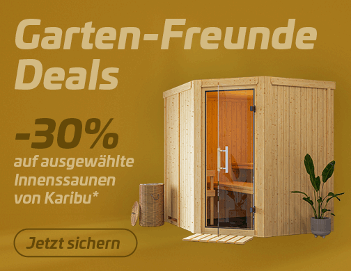 Garten-Freunde-Deals - -30% auf ausgewählte Innensaunen von Karibu