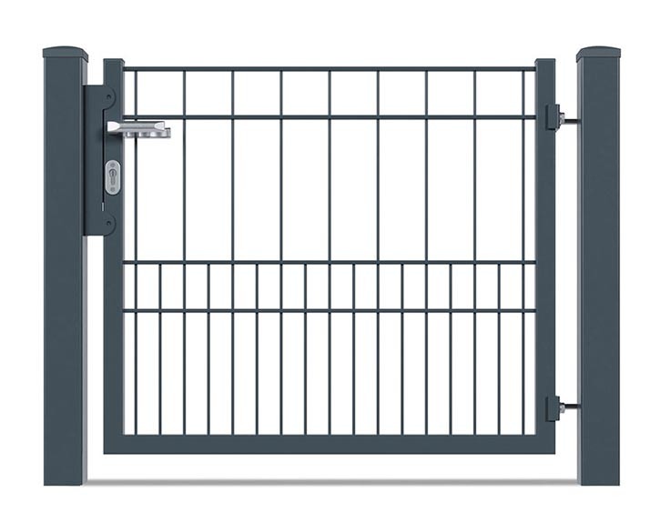 Deutsche Zauntechnik Doppelstabmattenzaun Einzeltor VARIO MILO - Gartentor / Metallzaun - anthrazit - 102 x 83 cm