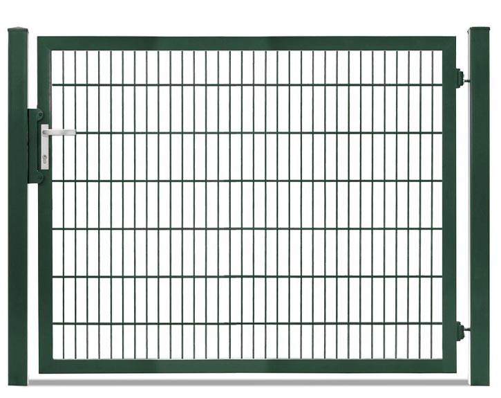 Deutsche Zauntechnik Doppelstabmattenzaun Einzeltor VARIO plus - Gartentor / Metallzaun - moosgrün - 184 x 140 cm