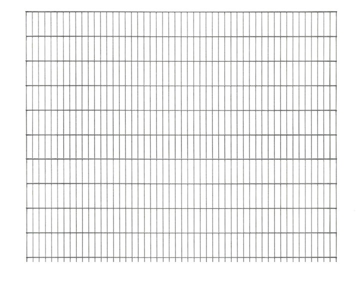 Deutsche Zauntechnik Doppelstabmattenzaun MORITZ - 6/5/6 - Metallzaun - silber - 251 x 203 cm