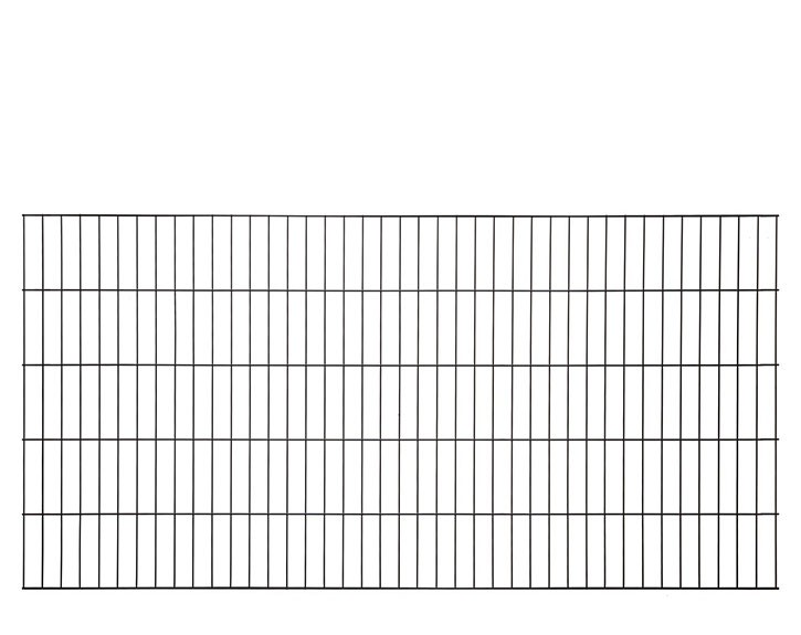 Deutsche Zauntechnik Doppelstabmattenzaun BLACKY - Metallzaun / Vorgartenzaun - schwarz - 200,6 x 100,5 cm