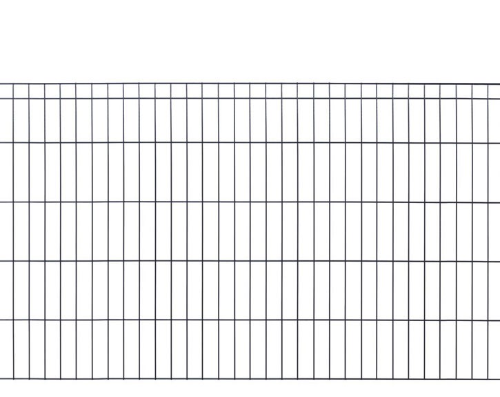 Deutsche Zauntechnik Doppelstabmattenzaun MICHL - Metallzaun / Vorgartenzaun - anthrazit - 200,6 x 100,5 cm