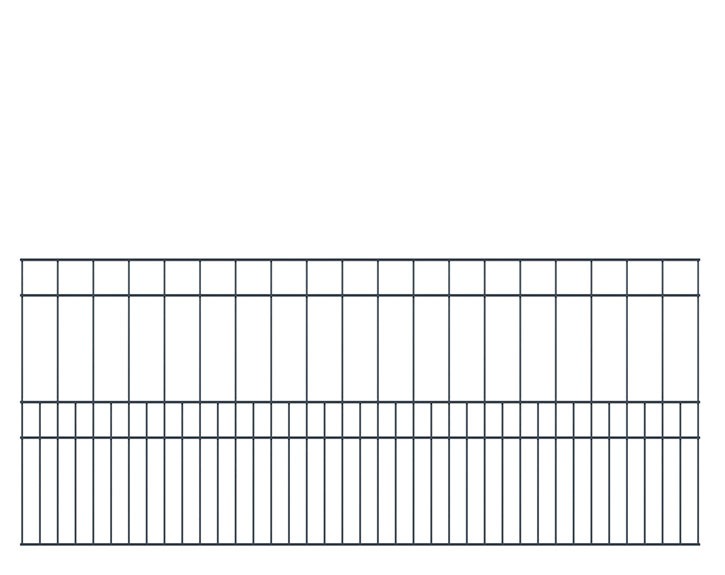 Deutsche Zauntechnik Doppelstabmattenzaun MILO - Metallzaun / Vorgartenzaun - anthrazit - 191 x 80,8 cm