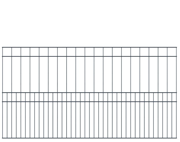 Deutsche Zauntechnik Doppelstabmattenzaun MILO - Metallzaun / Vorgartenzaun - anthrazit - 191 x 100,8 cm