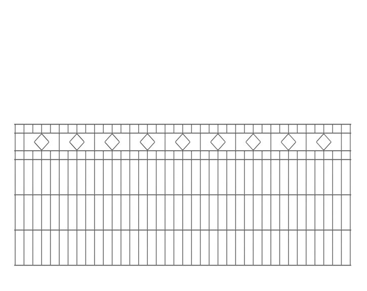 Deutsche Zauntechnik Schmuckzaun Residenz standard MALAGA - Metallzaun / Vorgartenzaun - anthrazit - 191 x 80,6 cm