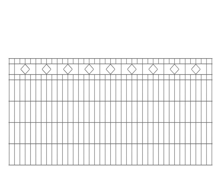 Deutsche Zauntechnik Schmuckzaun Residenz standard MALAGA - Metallzaun / Vorgartenzaun - anthrazit - 191 x 100,6 cm