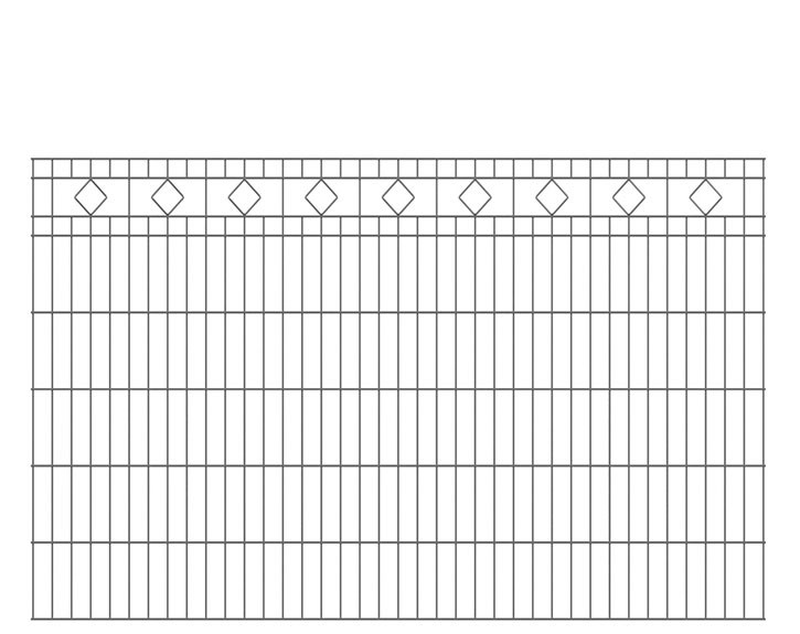 Deutsche Zauntechnik Schmuckzaun Residenz standard MALAGA - Metallzaun / Vorgartenzaun - anthrazit - 191 x 120,6 cm