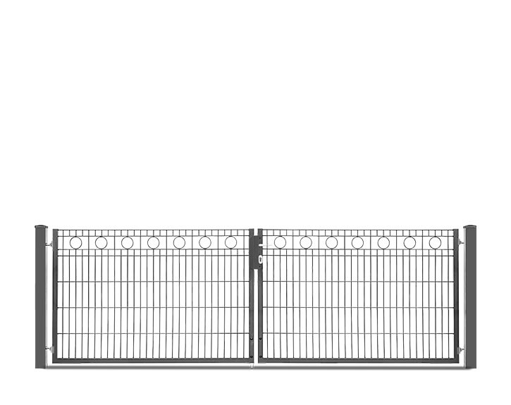 Deutsche Zauntechnik Schmuckzaun Doppeltor VARIO Residenz standard ROM - Gartentor / Metallzaun - anthrazit - 200 x 103 cm