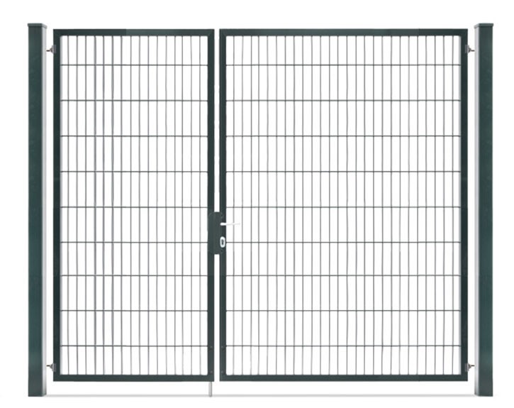 Deutsche Zauntechnik Doppelstabmattenzaun Doppeltor VARIO compact S/L - Gartentor / Metallzaun - anthrazit - 246 x 200 cm