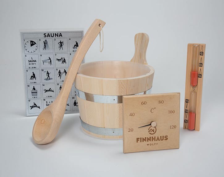 Finnhaus Wolff Saunazubehör-Set Holz - 5-teilig