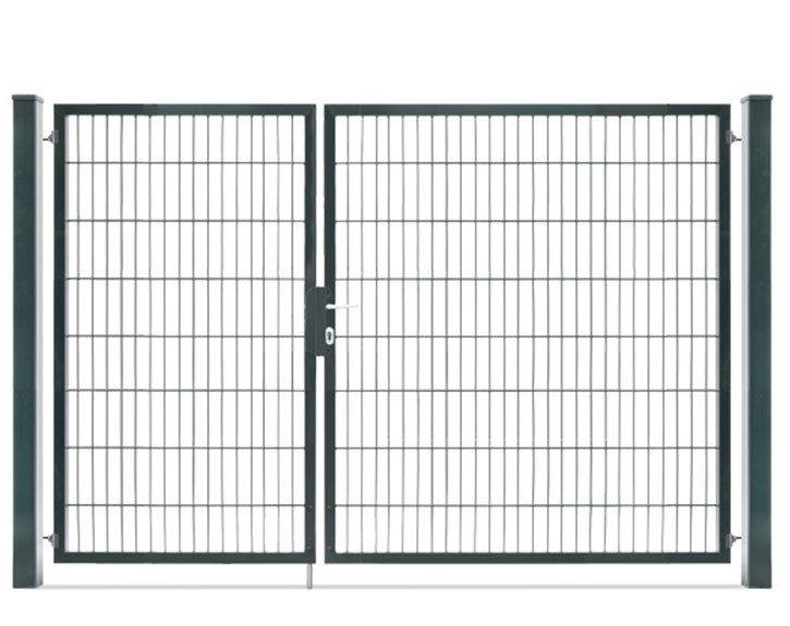 Deutsche Zauntechnik Doppelstabmattenzaun Doppeltor VARIO compact S/M - Gartentor / Metallzaun - anthrazit - 226 x 160 cm