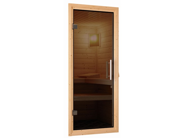 Karibu Sauna Türelement Modern für Sauna Wandstärke 68 mm - graphit