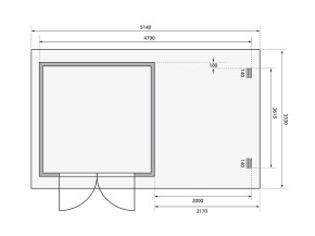 KARIBU FREUNDE-DEAL Holz-Gartenhaus Malta Premium 3 mit 2m Anbaudach + Rückwand - 28mm Blockbohlenbau - natur - inkl. Boden