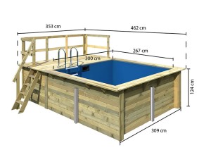 Karibu Holzpool Rechteck 1 inkl. Terrasse A