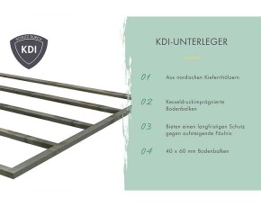 Karibu Holz-Gartenhaus Radeburg 3 + 3,3m Anbaudach - 38mm Elementhaus - Pultdach - terragrau