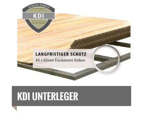 Karibu Gartensauna Bellary + Vordach + Dachfolie + 9kW Saunaofen + externe Steuerung + Zubehörset - 38mm Saunahaus - Flachdach - natur