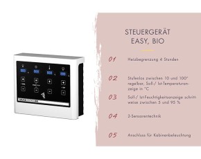 Karibu Gartensauna Hytti 0 + 9kW Bio-Kombiofen + externe Steuerung - 38mm Saunahaus - Pultdach - Energiespartür - natur