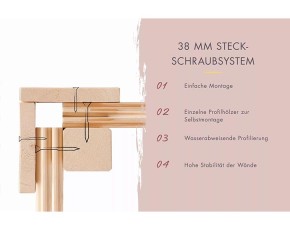 Karibu Fasshaus 2 Asymmetrisch + 9kW Saunaofen + externe Steuerung - 38mm Saunahaus - Tonnendach - natur