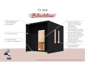 Karibu Gartensauna Laguna + 9kW Saunaofen + externe Steuerung - 73mm Saunahaus - Flachdach - natur