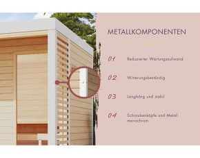 Karibu Gartensauna Ares 1 + 9kW Saunaofen + externe Steuerung - 38mm Hybrid-Saunahaus - Flachdach - anthrazit/weiß