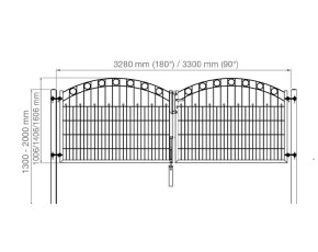 Deutsche Zauntechnik Schmuckzaun Doppeltor VARIO Residenz standard WIEN - Gartentor / Metallzaun - anthrazit - 328 x 100,6 cm