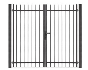 Deutsche Zauntechnik Schmuckzaun Doppeltor VARIO Residenz select BRIENZ+ und BASEL+ - Gartentor / Metallzaun - anthrazit - 207,5 x 180 cm