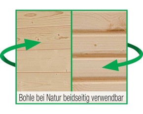 Finnhaus Wolff Holzgartenhaus Helena 4424 28 + 1,5m Anbaudach - 28mm Elementhaus - Geräteschuppen - Pultdach - natur