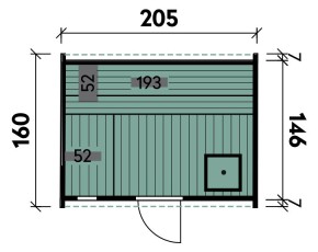 Finnhaus Wolff Fasssauna Selma 2116 + schwarze Dachschindeln - 42mm Gartensauna - Bausatz - Thermoholz