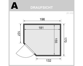 Garten-Freunde-Deal - Karibu Innensauna Auri 3 + 9kW Bio-Kombiofen + externe Steuerung - 68mm Systemsauna - Ecksauna - Ganzglastür klar