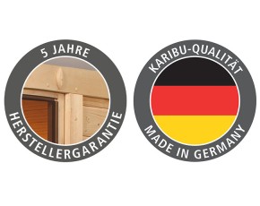 Garten-Freunde-Deal - Karibu Innensauna Auri 4 + 9kW Bio-Kombiofen + externe Steuerung - 68mm Systemsauna - Ganzglastür bronziert