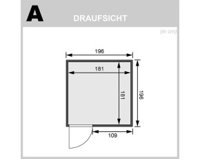 Garten-Freunde-Deal - Karibu Innensauna Auri 4 + 9kW Bio-Kombiofen + externe Steuerung - 68mm Systemsauna - Ganzglastür bronziert