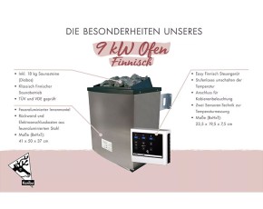 Garten-Freunde-Deal - Karibu Innensauna Auri 4 + 9kW Saunaofen + externe Steuerung - 68mm Systemsauna - Ganzglastür bronziert