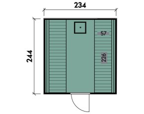 Finnhaus Wolff Fasssauna Stalo 2324 - 127mm Gartensauna - montiert - natur