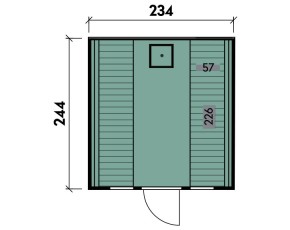 Finnhaus Wolff Fasssauna Stella 2324 + gerade Bänke - 127mm Gartensauna - montiert - natur