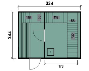 Finnhaus Wolff Fasssauna Stana 3324 + Vorraum - 127mm Gartensauna - montiert - natur