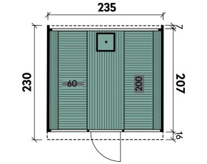 Finnhaus Wolff Fasssauna Sinja 2423 + Glasfront + Halbglasrückwand + schwarze Dachschindeln - 42mm Gartensauna - Bausatz - natur