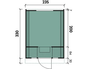 Finnhaus Wolff Campingfass Carlson 2433 + Dachschindeln schwarz - 42mm Blockbohlenhaus - Tonnendach - 2-Raum-Gartenhaus - montiert - natur